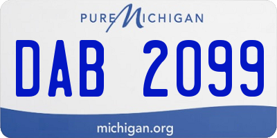MI license plate DAB2099