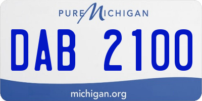 MI license plate DAB2100