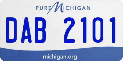 MI license plate DAB2101