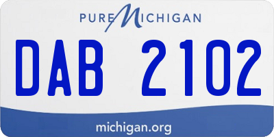 MI license plate DAB2102