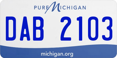 MI license plate DAB2103