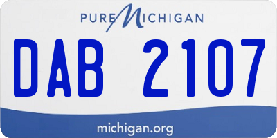 MI license plate DAB2107