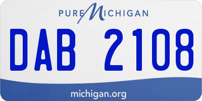 MI license plate DAB2108