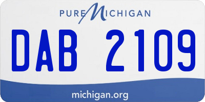 MI license plate DAB2109