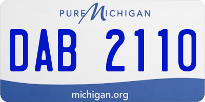 MI license plate DAB2110