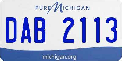 MI license plate DAB2113