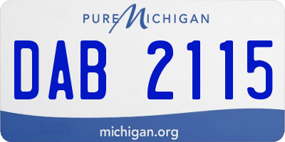 MI license plate DAB2115