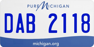 MI license plate DAB2118