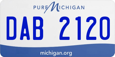 MI license plate DAB2120