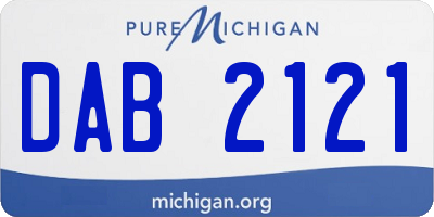 MI license plate DAB2121
