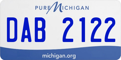 MI license plate DAB2122