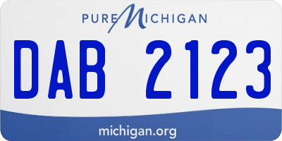 MI license plate DAB2123