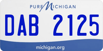 MI license plate DAB2125