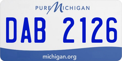 MI license plate DAB2126