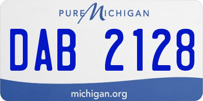 MI license plate DAB2128