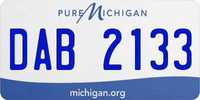 MI license plate DAB2133