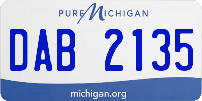 MI license plate DAB2135