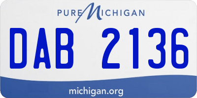 MI license plate DAB2136
