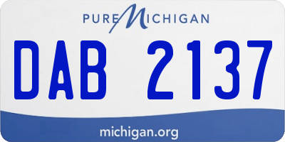 MI license plate DAB2137