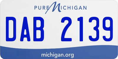 MI license plate DAB2139