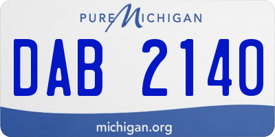 MI license plate DAB2140