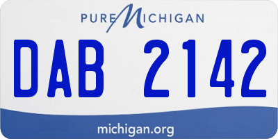 MI license plate DAB2142