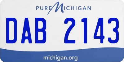 MI license plate DAB2143