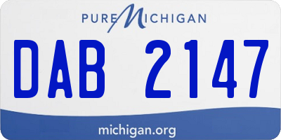 MI license plate DAB2147