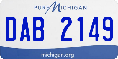 MI license plate DAB2149