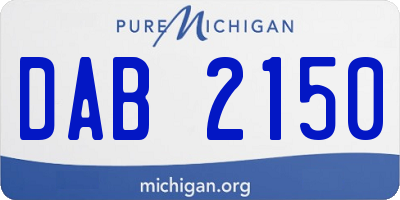 MI license plate DAB2150