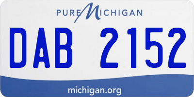 MI license plate DAB2152