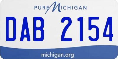 MI license plate DAB2154