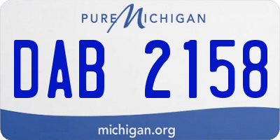 MI license plate DAB2158