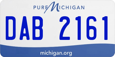 MI license plate DAB2161