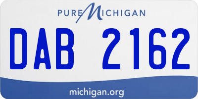 MI license plate DAB2162