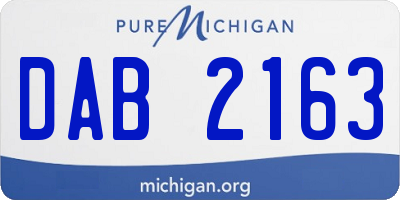 MI license plate DAB2163