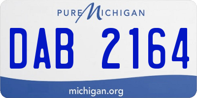 MI license plate DAB2164