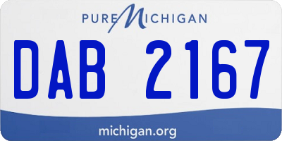 MI license plate DAB2167