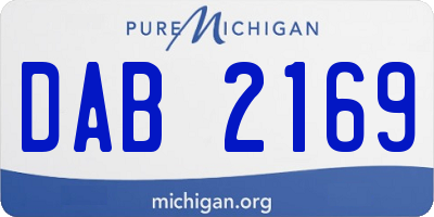 MI license plate DAB2169