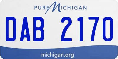 MI license plate DAB2170