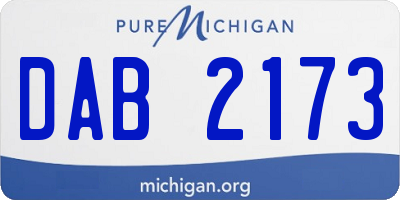 MI license plate DAB2173