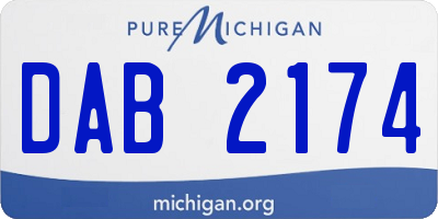 MI license plate DAB2174