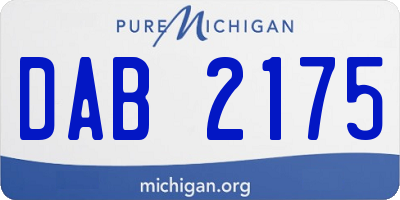 MI license plate DAB2175