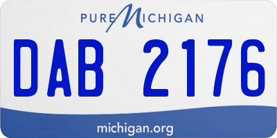 MI license plate DAB2176