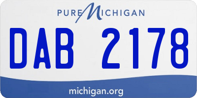 MI license plate DAB2178