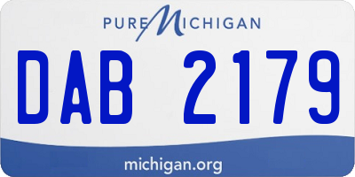 MI license plate DAB2179