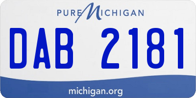 MI license plate DAB2181