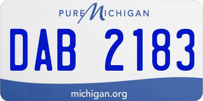 MI license plate DAB2183