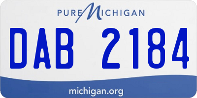 MI license plate DAB2184