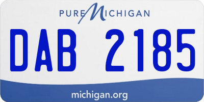 MI license plate DAB2185